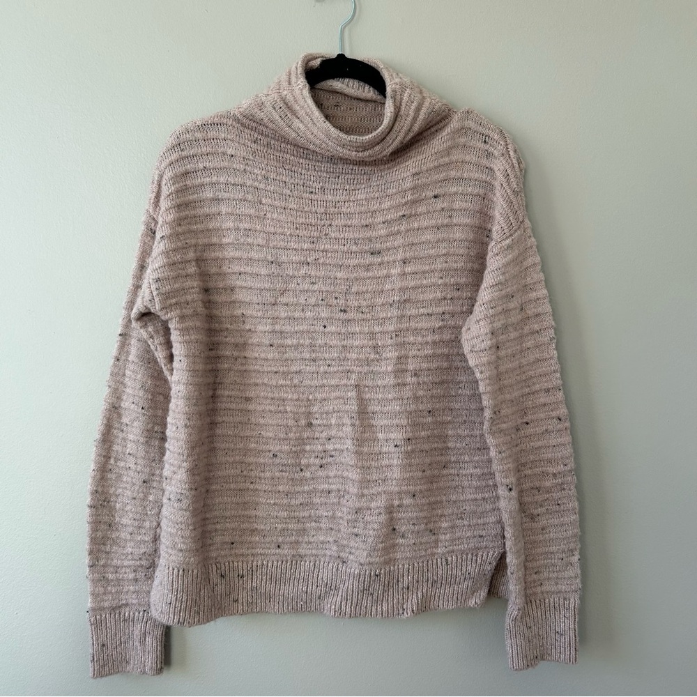 Madewell Speckled Cream Turtleneck Sweater
